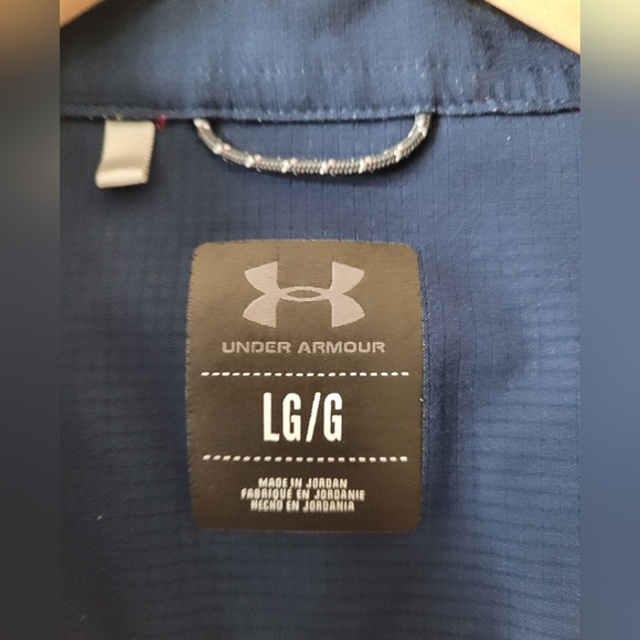 Under Armour Fitted Maroon/Navy lining plaid long sleeve button down shirt sz L - Picture 2 of 6